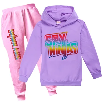 Нови панталони с качулка SPY NINJA, комплекти от 2 теми, пролетен детски спортен костюм с принтом, комплекти дрехи за малките момичета, градинска дрехи за момчета 2022 г.
