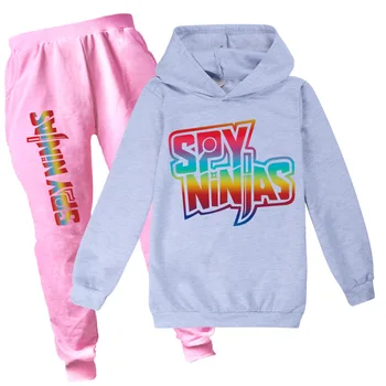 Нови панталони с качулка SPY NINJA, комплекти от 2 теми, пролетен детски спортен костюм с принтом, комплекти дрехи за малките момичета, градинска дрехи за момчета 2022 г.