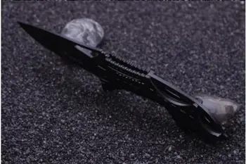 Нож Hongmuhan, сгъваем нож на улицата, черен титан тактически джобен нож, спасителна нож за оцеляване, алуминиева дръжка за къмпинг, лов
