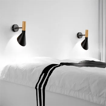 Нощна лампа за спалня в скандинавски стил, стенни лампи, прост, модерен проход, коридор, хотел, златни фон, монтиран на стената лампа, креативната led лампа