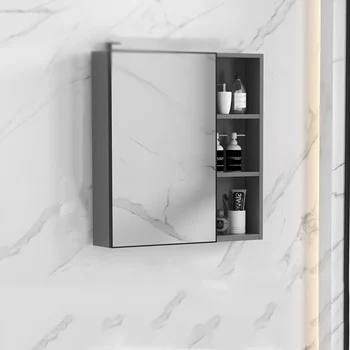 Огледало за Баня В Черна Рамка, Монтиране на Компактен Тоалетка, Огледални полици За Баня, Естетична холна Espelho Para Banheiro