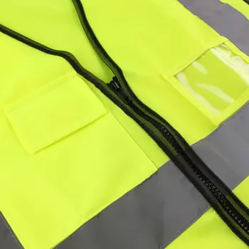 Отразяваща жилетка за безопасност CK TECH повишена видимост със светлоотразителни ивици, жилетка за строителни работи, работно облекло за миньорите пътна полиция.