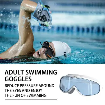 Очила за плуване в голяма Рамка за Възрастни с Берушами, Очила За Плуване За Мъже И Жени, Професионални HD фарове за Очила, Силиконови Очила