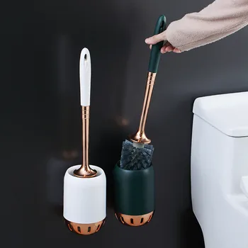 Подвесная четка за тоалетна с дълга дръжка, пластмасови столове за почистване на баня, луксозен комплект четки за тоалетна от мека вълна, монтиране на оборудване