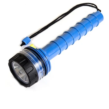 Подводен водоустойчив led фенерче за гмуркане Long Shot Salvage Light Професионален мощен фенер син цвят
