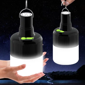 Преносим led лампа за къмпинг, която се презарежда чрез USB, открит висящ лампа за палатка, 3 режима на затъмняване, барбекю, походный авариен фенер