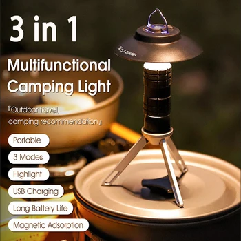 Преносим походный фенер с магнитна USB батерия, 3 режима на осветление, палатка, лампа за къмпинг, уличен led фенерче, ретро лампа