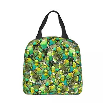 Преносим чанта за обяд с шарките на вълнисто попугайчика, чанта-хладилник за домашни птици, изолиращи чанти за съхранение на храна за пикник