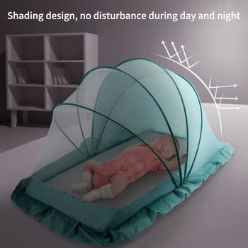 Преносима сгъваема кошара, палатка с комарите мрежа, детска лятна люлка, креватче, спални mosquito net, спален мат