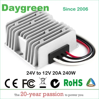 Преобразувател на постоянен ток от 24 До 12v 20A DC DC Водоустойчив 240 W Daygreen CE сертифициран стъпка надолу редуктор тип ACC
