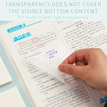 Прозрачни стикери 50 листа Водоустойчив прозрачни стикери самозалепващи прозрачни, за да проверите за бележки за книги