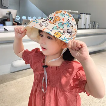 Пролетно-лятна солнцезащитная шапка за момичета и момчета, детска шапка с тънко напречно сечение, ветрозащитная рибарска шапка, детска шапка за басейна
