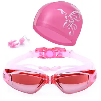 Професионални очила за плуване за мъже и жени, тапи за уши, скоба за носа, очила за плуване, фарове за мъгла, UV, за възрастни, водоустойчив силиконови очила за гмуркане