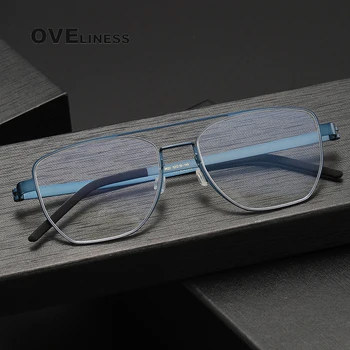 Рамки за очила от чист титан за мъже и жени с Ретро Реколта квадратни очила 2023 Нови рамки за очила за оптична късогледство рецепта за мъже