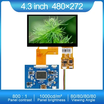 Резолюция 1000 Гнида 480*272, 4,3-инчов сензорен IPS модул, RGB TFT HD монитор сигнала