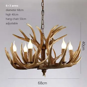 Ретро окачен лампа под формата на оленьего рога, творчески ресторант 