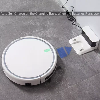 Робот-прахосмукачка с автоматично зареждане, приложение и гласово управление, помитане и мокро почистване на подове с електрическо управление по време, резервоар за вода