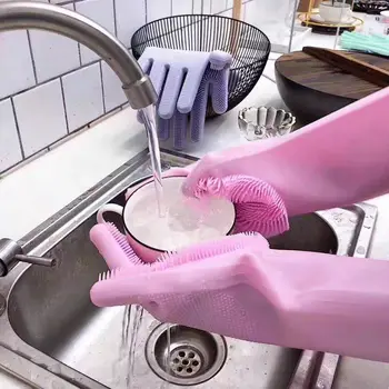 Ръкавици за миене на съдове Фея силиконова гумена ръкавица за миене на съдове за домашен чистач Кухненски инструмент за почистване на търкане
