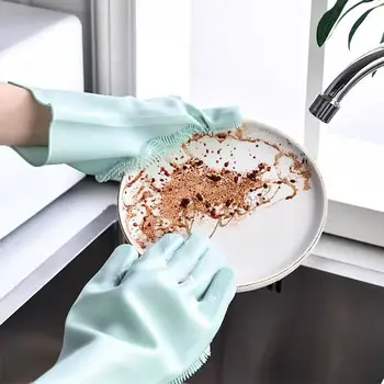 Ръкавици за миене на съдове Фея силиконова гумена ръкавица за миене на съдове за домашен чистач Кухненски инструмент за почистване на търкане
