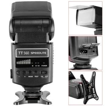 Светкавица Neewer TT560 Speedlite с комплект от 12 цветни филтри за Canon, Nikon Olympus Panasonic Pentax и Други огледално-рефлексни фотоапарати