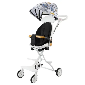 Сгъваема детска количка, портативна лека детска количка за седнало, легнало на открито, двустранен превоз за колички със защита от преобръщане