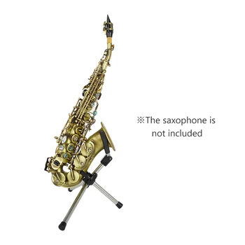 Сгъваема поставка за сопран-саксофон Преносим метален външен държач за саксофон с чанта за носене на Принадлежности за духови инструменти