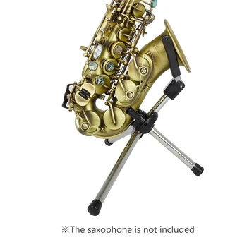 Сгъваема поставка за сопран-саксофон Преносим метален външен държач за саксофон с чанта за носене на Принадлежности за духови инструменти