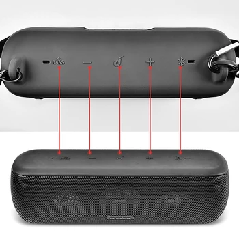 Силиконов калъф за Anker Soundcore Motion + Bluetooth-съвместими високоговорител, водоустойчив каучук пътна чанта за носене с каишка-карабинер