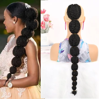 Синтетично удължаване на коса във формата на конска опашка за черни жени, фенер, пузырчатый дантела, носи етикет за услугата косичка, афро-хоп, къдрава перука от cauda equina