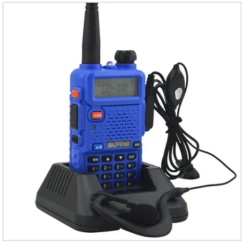 Синьо двухдиапазонное радио baofeng 5R UV-5R уоки токи с двоен дисплей 136-174/400-520 Mhz двустранно радио с безплатен ухо BF-UV5R