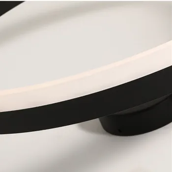 Скандинавска кръгла таванна полилей с дистанционно регулиране на яркостта, черно-бял тавана лампа за спални, модерни минималистичная лампа, прости тела