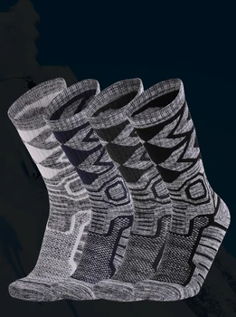 Спортни чорапи Спортни Дебели Чорапи За планинско Катерене С кърпа, Мъжки, Женски Ски чорапи, Топли Зимни Спортни Чорапи Със Средна тръба