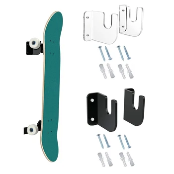 Стенен дисплей за скейтборд 77HC, монтиране на стена за рисунки по палубата, за скейтборд, хоризонтална плаващ закачалка за скейтборд за съхранение и събиране на палубата