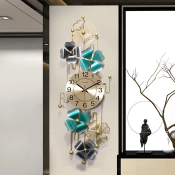 Стенен часовник в китайски стил за дневната, творчески метални луксозни стенни часовници, художествена картина, безплатна доставка, кухненски кът, украса за дома