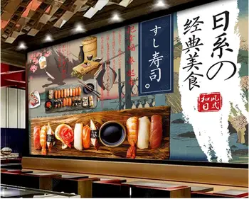 стенни тапети по поръчка за стени, на рула, суши в японски стил, трапезария, гурме, начало декор, 3d фотообои на стената