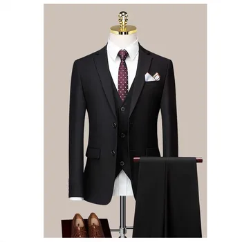 Сшитое поръчкови сватбена рокля за булката, сако, панталон, бизнес класически панталони от висок клас SA06-64999