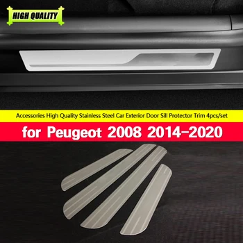 Тампон Върху Рамката на Прага на Служители От Висококачествена Неръждаема Стомана Външни Праговете на Вратите Педала на автоаксесоари за Peugeot 2008 2014-2020