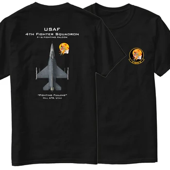 Тениска с боец на 4-та Ескадрила на ВВС на САЩ F-16 