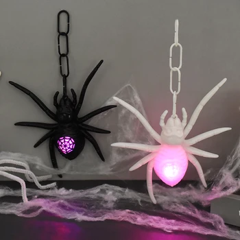 Хелоуин led лампа-паяк висящи украса Украса за парти в чест на Хелоуин за дома, обитаван от духове къща, подпори за томбола, имитация на паяк