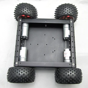 Шасито на робота-кола за Arduino с колело 80 мм, 4 колела, автомобили мобилна платформа, определени за експерименти за проследяване на играчки САМ RC, умен аксесоар
