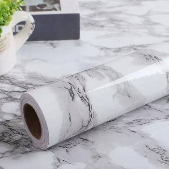 Ярката стикер от изкуствен мрамор самозалепващи се тапети PVC камък Водоустойчив Кухненски плот за ремонт на кабинета филм