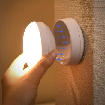 1 ~ 8 БР. Led нощна светлина USB Зареждане Сензор за Движение Кръгли Енергоспестяващи Led Лампи За Спалня Управление на Звук/Светлина За Коридор на Дома