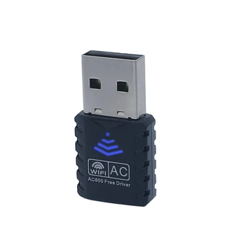 1 БР. Wifi Мрежов Адаптер двойна лента 2.4ghz + 5ghz Безплатен драйвер RTL8811CU Чип Mini USB Безжична Мрежова карта 11AC 600 Mbps