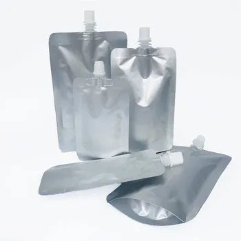 10 бр. Устойчив метален пакет за опаковане на сок, вертикален алуминиев пакет с чучур, чанта за съхранение, с бункер