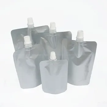 10 бр. Устойчив метален пакет за опаковане на сок, вертикален алуминиев пакет с чучур, чанта за съхранение, с бункер