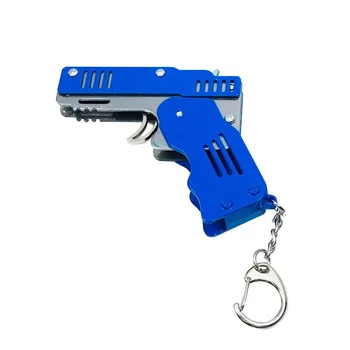 10 бр. цельнометаллическая модел пистолет с ластик играчка пистолет Сгъваем шестизарядный играчка пистолет Подарък аниме игра
