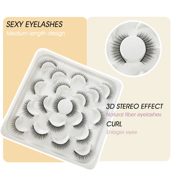 10 двойки на миглите 3D изкуствени норковые Естествени мигли за многократна употреба фалшиви мигли Грим Дълги фалшиви мигли lash разширяване на едро