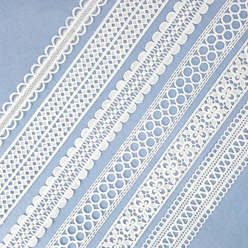 10 ярда бяла бродирани завързана отрежете Лента тъканно покритие САМ шевни материали, ръчно изработени аксесоари за облекло, декорация на дома