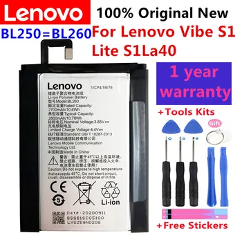 100% Оригинален Нов Висококачествен 2800 ма BL250/BL260 Батерия За Lenovo VIBE S1 S1c50 S1a40 S1 A40 + Безплатни Инструменти