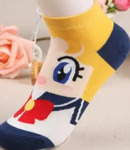100 чифта/лот, памучни чорапи със собствени анимационни герои, всеки ден на пролетта и есента сладки къси чорапи 6 цвята